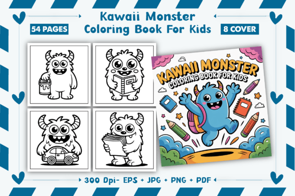 Download Kawaii Monster Coloring Pages for Kids - Premium Resources