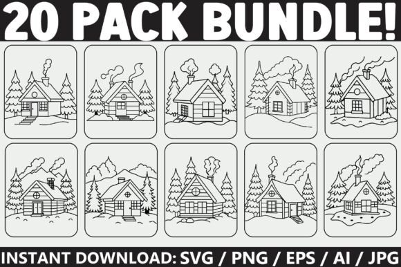 Download Winter Houses Kids Coloring Book Bundle - Premium Resources