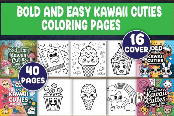 Download 40 Bold, Kawaii Cuties Coloring Pages - Premium Bundle