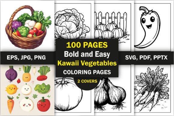 Download Kawaii Vegetables Coloring Book - Premium Resources