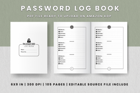 Download Password Log Book KDP Interior - Premium Resources
